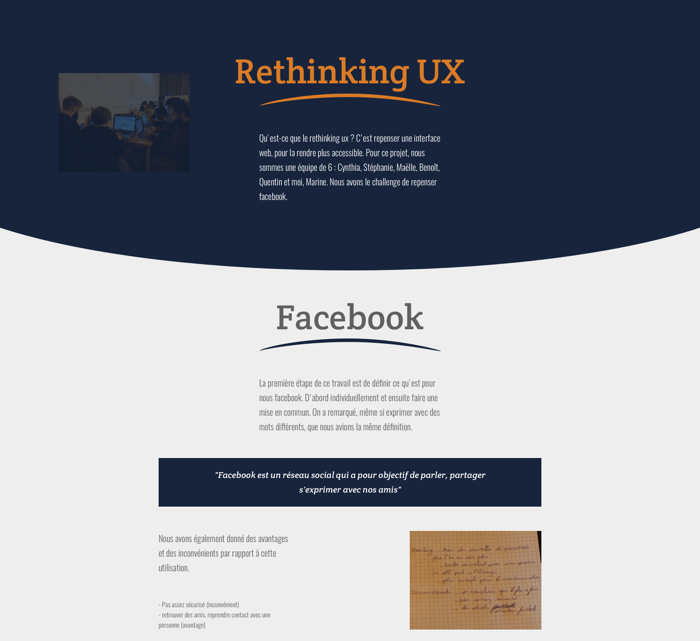 visuel de mon projet Rethinking UX